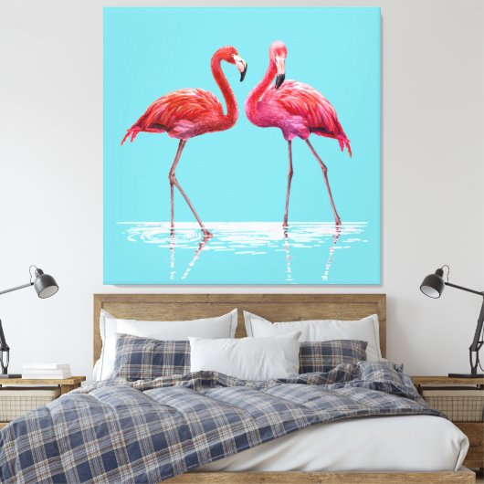 Flamingos Canvas Print Leinwanddruck (Insitu (Schlafzimmer))