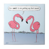 Flamingos-Cartoon Fliese (Vorderseite)