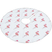 Flamingos Christmas Santa Claus Pattern Polyester Weihnachtsbaumdecke (Schrägansicht)