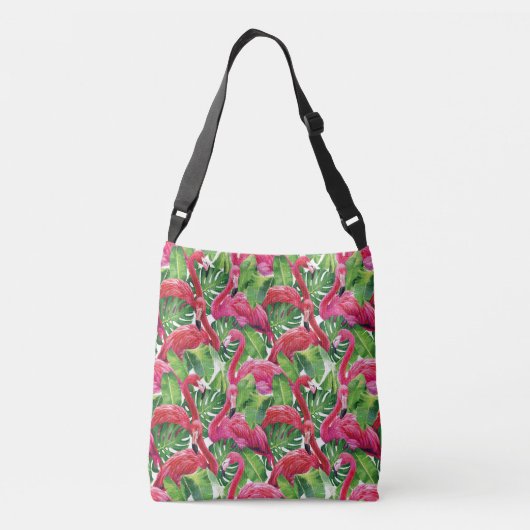 Flamingos Crosskörper Tote Bag Tragetaschen Mit Langen Trägern (Rückseite)