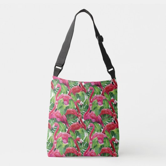 Flamingos Crosskörper Tote Bag Tragetaschen Mit Langen Trägern (Vorderseite)