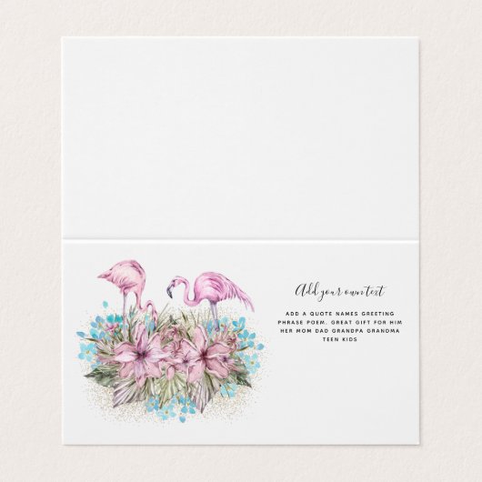 FLAMINGOS Custom Einladung Ankündigung Gruß (Außenseite Aufgefaltet)