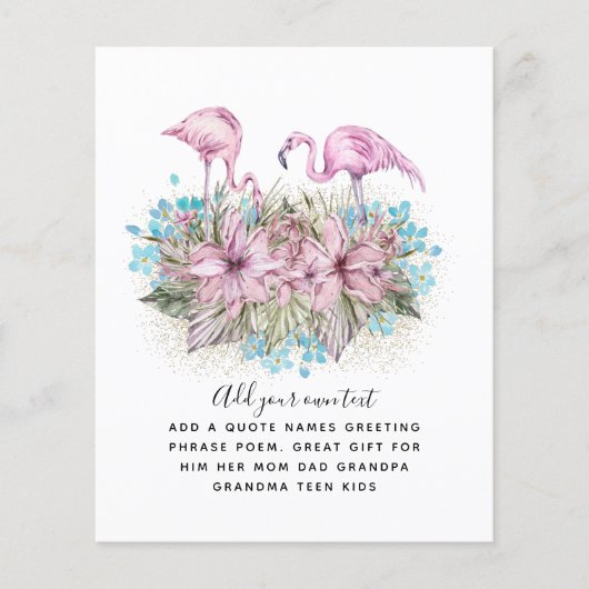 FLAMINGOS Custom Einladung Ankündigung Gruß Flyer (Vorne)