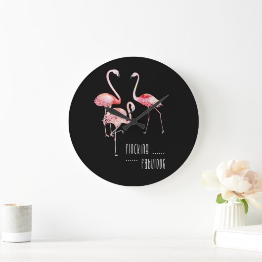 Flamingos, die fabelhaftes lustiges große wanduhr (Zuhause)