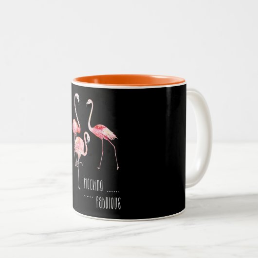 Flamingos, die fabelhaftes lustiges zweifarbige tasse (VorderseiteRechts)