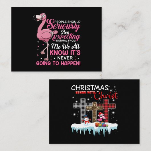 Flamingos | Die Menschen sollten aufhören, normal  Begleitkarte (Vorne/Hinten)