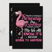 Flamingos | Die Menschen sollten aufhören, normal  Dankeskarte (Vorne/Hinten)