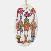 Flamingos, die Weihnachtsverzierung caroling sind Keramik Ornament (Rechts)