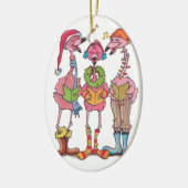 Flamingos, die Weihnachtsverzierung caroling sind Keramik Ornament (Links)