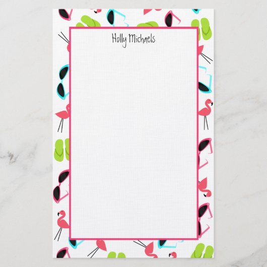 Flamingos drehen Reinfälle u. Briefpapier (Vorderseite)