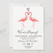 Flamingos Elopement Empfang Einladung (Vorderseite)