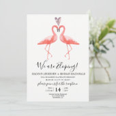 Flamingos Elopement Empfang Einladung (Stehend Vorderseite)