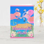 Flamingos Flamingle Time Party Einladung (Gelbe Blume)