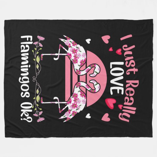 Flamingos Fleece Blanket (Vorderseite (Horizontal))