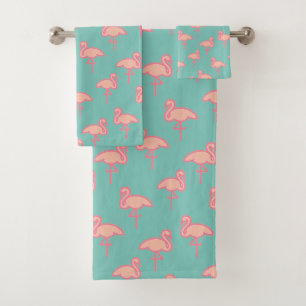 Flamingos-Flock Badhandtuch Set