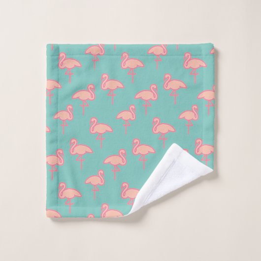 Flamingos-Flock Badhandtuch Set (Waschlappen)