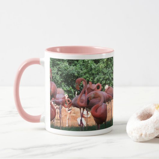 Flamingos-Flock Tasse (Mit Donut)