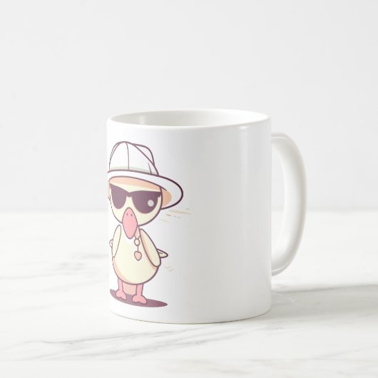 Flamingo's Freude: Grafikdesign im Kawaii-Stil Kaffeetasse (VorderseiteRechts)