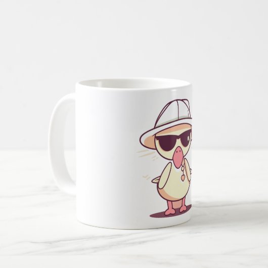 Flamingo's Freude: Grafikdesign im Kawaii-Stil Kaffeetasse (Vorderseite Links)