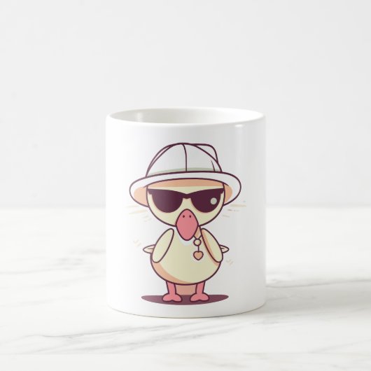 Flamingo's Freude: Grafikdesign im Kawaii-Stil Kaffeetasse (Mittel)