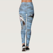 Flamingos Fütternd Zeit Akryllische Malerei Leggings (Rückseite)