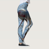 Flamingos Fütternd Zeit Akryllische Malerei Leggings (Rechts)