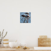 Flamingos Fütternd Zeit Akryllische Malerei Poster (Küche)