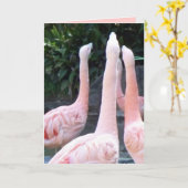 Flamingos, Geburtstagskarte Karte (Gelbe Blume)