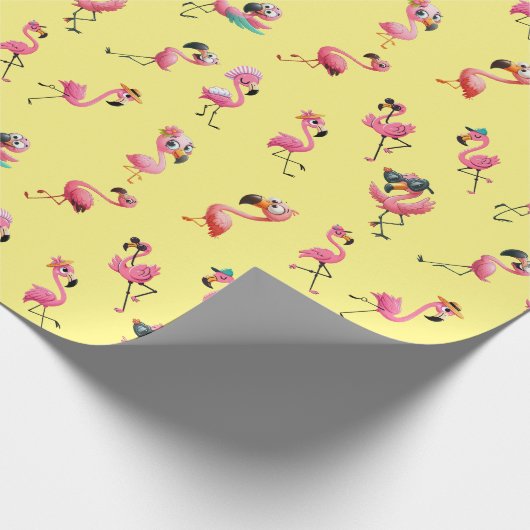 Flamingos Geschenkpapier (Ecke)