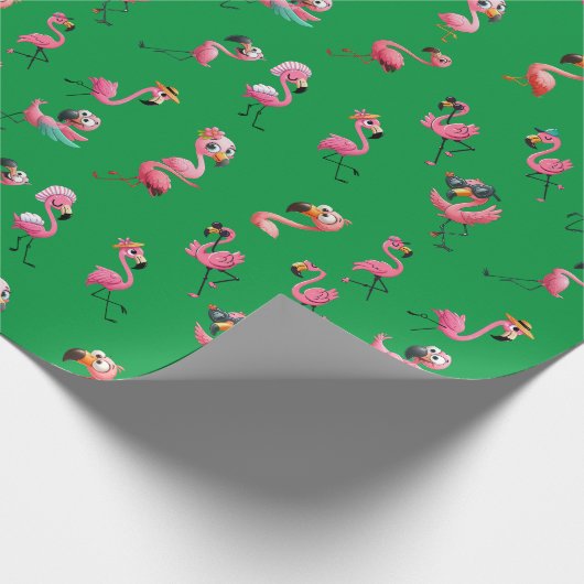 Flamingos Geschenkpapier (Ecke)