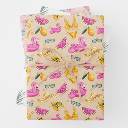 Flamingos Geschenkpapier Set (Beispiel)
