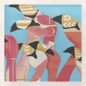 Flamingos Glasuntersetzer (Vorderseite)