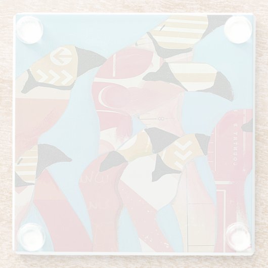 Flamingos Glasuntersetzer (Rückseite)