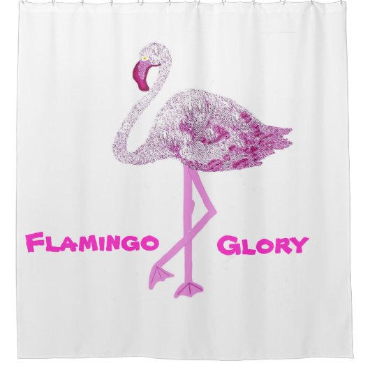 Flamingos Glory Duschvorhang (Vorderseite)
