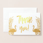 Flamingos Gold Foil Vielen Dank Folienkarte (Vorderseite mit Umschlag)
