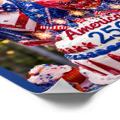 Flamingos Happy 250th Birthday America July 4th Poster (Ecke)