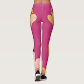 Flamingos Heart Pink , Custom Leggings, Flamingo Leggings (Rückseite)