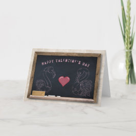 Flamingos & Heart Valentine's Grußkarte Karte