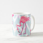 Flamingos Hellgrau: Vintage Tropical. Kaffeetasse (VorderseiteRechts)