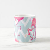 Flamingos Hellgrau: Vintage Tropical. Kaffeetasse (Mittel)