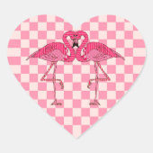Flamingos Herz-Aufkleber (Vorderseite)