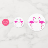 Flamingos, Herzen, Blume und Lorbeerhochzeit Konfetti (Vorderseiten)