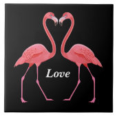Flamingos Herzform Fliese (Vorderseite)