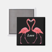Flamingos Herzform Magnet (Vorderseite/Rückseite)