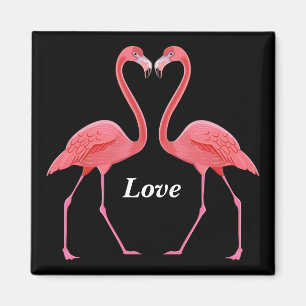 Flamingos Herzform Magnet