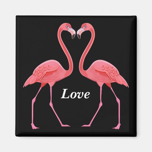 Flamingos Herzform Magnet (Vorne)