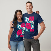 Flamingos, Hibiskus und tropische Blätter T-Shirt (Unisex)