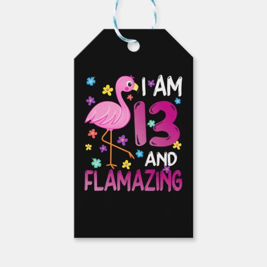 Flamingos |Ich bin 13. Phantastischer 13. Geburtst Geschenkanhänger (Vorderseite)