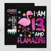 Flamingos |Ich bin 13. Phantastischer 13. Geburtst Save The Date (Vorne/Hinten)