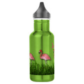 Flamingos im Gras Edelstahlflasche (Links)